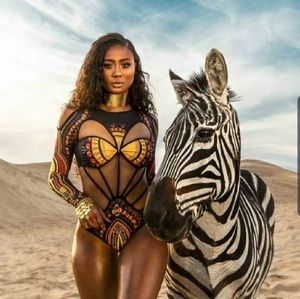 Tribal Printed Swimsuit  Sexy Monokini Size L